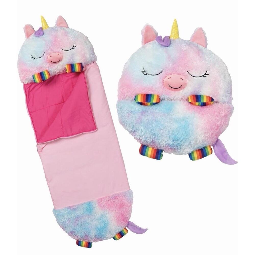 Happy Nappers Medium Rainbow Unicorn 2-in-1 Plush Sleeping Bag & Pillow for Kids
